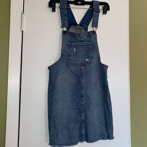 Denim overall dress